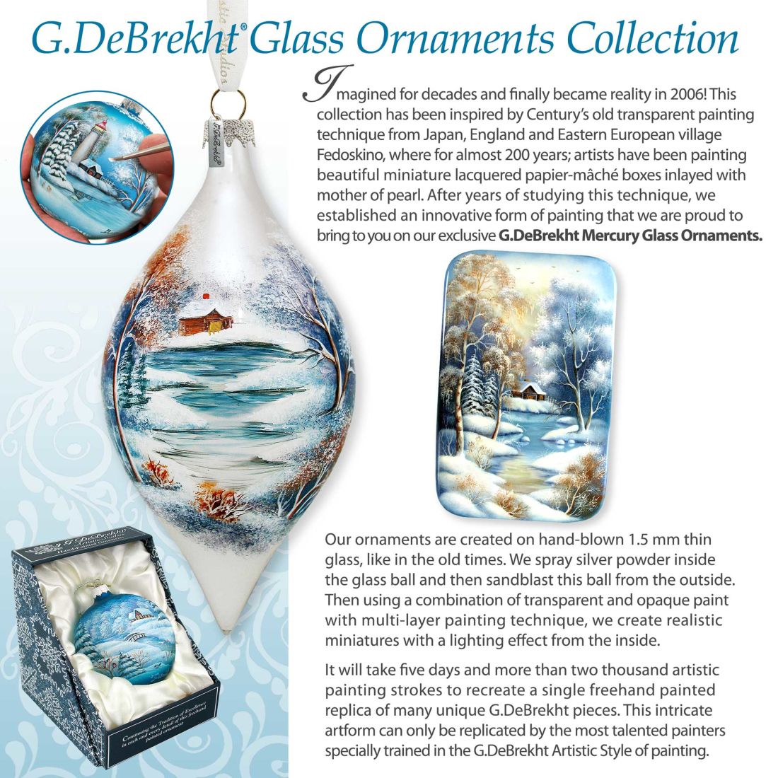 Three Angels Glass Ornament Limited Edition by G. DeBrekht - Nativity Holiday Decor - 738-083-3