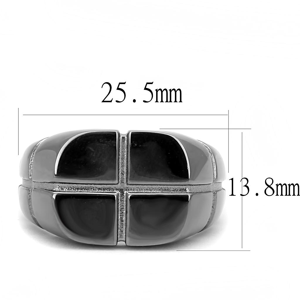 TK3273 - IP Light Black  (IP Gun) Stainless Steel Ring with No Stone-1